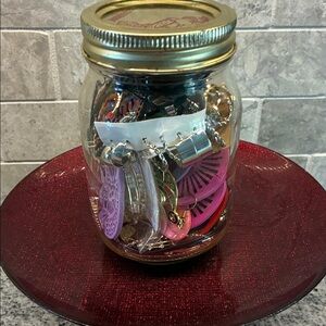 Assorted Jewelry in Mason Jar